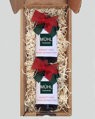 Individuelle Weihnachtsgeschenkbox mit zuckerfreien Mamreladen für sie personalisiert
